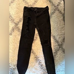American eagle ripped black jeans size 10 regular